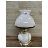 White hobnail Gone with the wind lamp