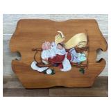 Hand painted Santa on wood picture