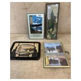 4- Old advertising prints with thermometers