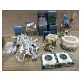 Flat with blue bird figure, misc. ornaments and