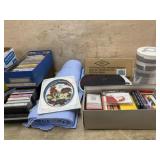 Box lot of auto dry towels, furniture movers and