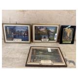 4- Old advertising prints with thermometers