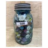 Jar of old buttons