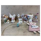 Flat of angels, Chicken, and misc. figurines