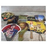 Flat of old advertising fans