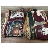 2- Dept. 56 Dickens throw blankets