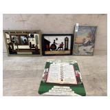 3- Vintage advertising prints with thermometers