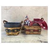 1998 and 1993 Small Longaberger baskets with