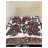 Poinsettia throw rug roughly 44x26