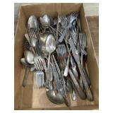 Flat of old flatware