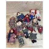 Flat of rag dolls