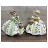 2- Hand painted Lefton doll figures