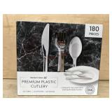 Premium Plastic Cutlery Set, 180 Pieces
