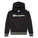 Champion Girls Black Large Logo Hoodie