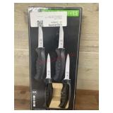 4 Paring Knives with Black Handles