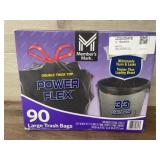 90 Large Trash Bags, 33 Gallon Capacity