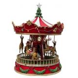 Christmas Carousel with Reindeer and Santa