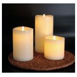 3-Piece LED Wax Candle Set with Flame Effect