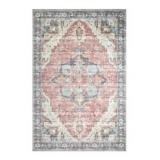 Decorative Area Rug With Multicolor Design