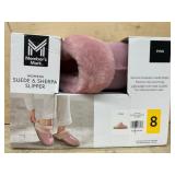 Womenï¿½s Suede and Sherpa Slipper, Pink