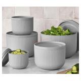 10-Piece Modern Sculpted Bowl Set