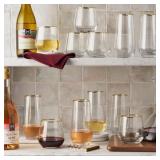 12-Piece Gold Rim Crystal Drinkware Set