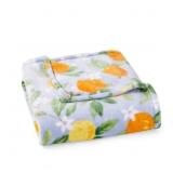 Fleece Blanket With Citrus Fruit Print
