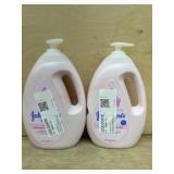 Two Pink Baby Bath Wash Containers