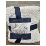 Ann Taylor Reversible Quilted Chevron Throw