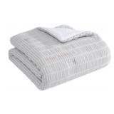Tahari Gray Striped Comforter Set