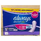 Always Discreet Plus Pads for Bladder Leaks
