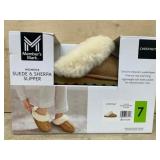 Womenï¿½s Suede and Sherpa Slippers