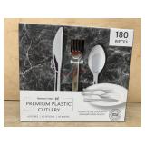 Premium Plastic Cutlery Set, 180 Pieces