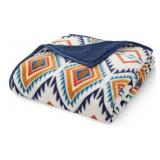 Cozy Throw Blanket with Geometric Pattern