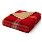 Plaid Sherpa-Lined Cozy Throw Blanket