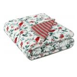 Laura Ashley Reversible Plush Throw