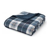 Blue Plaid Cozy Throw Blanket