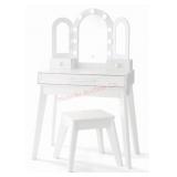 Childrenï¿½s White Vanity Set with Lights
