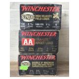 3 boxes of Winchester 12 ga shells 25 per box