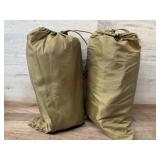 2 army half shelters no poles just the canvas