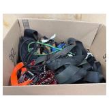 Box of ratchet straps and bungie cords