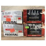 4 boxes of 12 gauge shells federal Ammo.  25 per