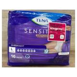 Tena Sensitive Overnight Underwear, 16 Pieces