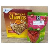 Honey Nut Cheerios and Strawberry Slices