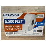 Marathon Jumbo 2-Ply Toilet Paper, 6 Rolls