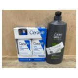 CeraVe Lotion and Dove Men+Care Body Wash
