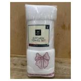 Kitchen Towel Set with Bow Embroidery