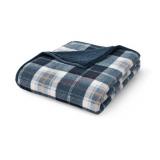 Blue Plaid Sherpa Throw Blanket