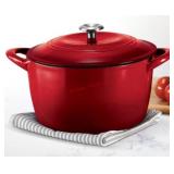 Red Cast Iron Dutch Oven with Lid