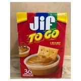 Jif To Go Creamy Peanut Butter, 36 Cups